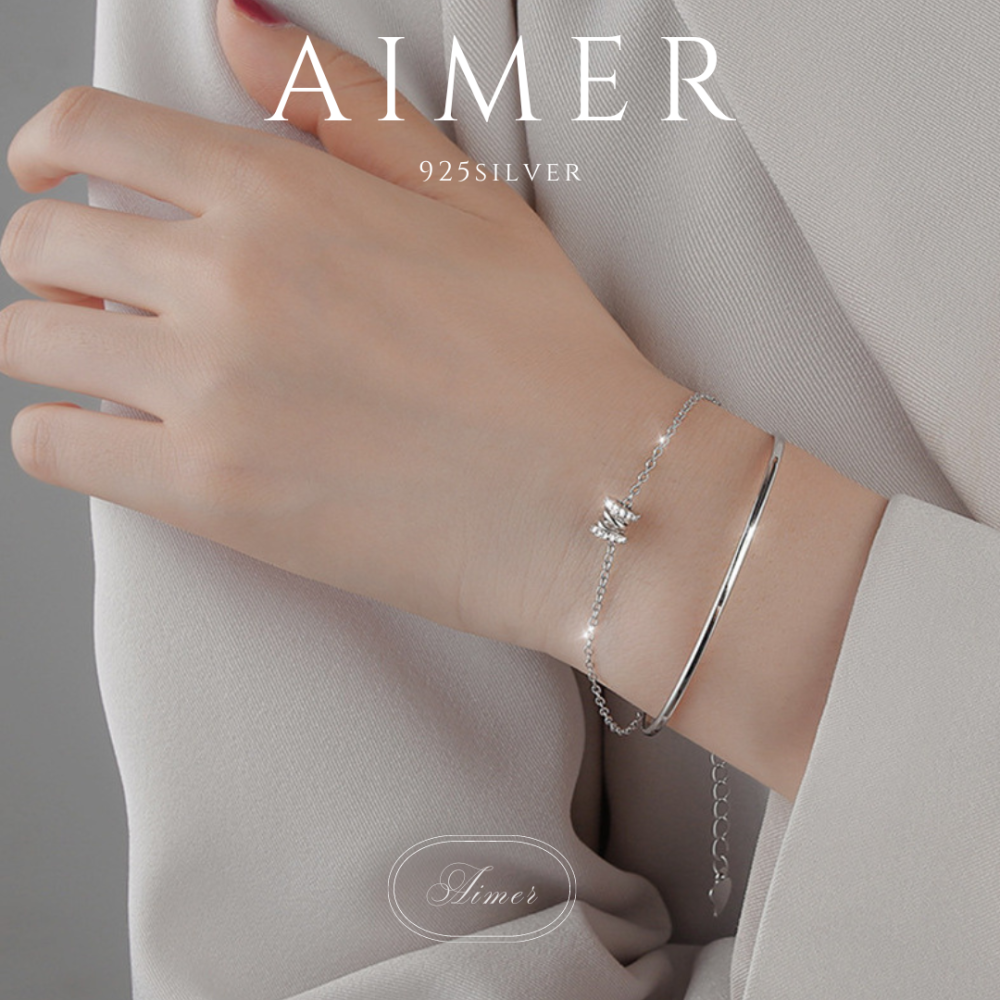 《Aimer ac》韓系S925純銀手鍊 小蠻腰雙層手鍊 羅馬手鍊女 ｜銀色｜24年新款輕奢飾品【台灣現貨+預購】-細節圖6
