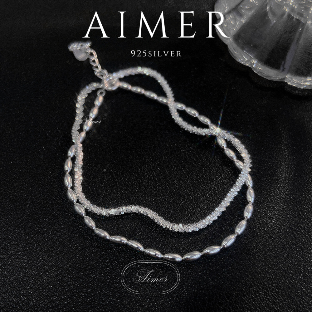 《Aimer ac》韓系S925純銀手鍊 米粒波光粼粼雙層手鍊 滿天星 ｜銀色｜24年新款輕奢飾品【台灣現貨+預購】-細節圖4
