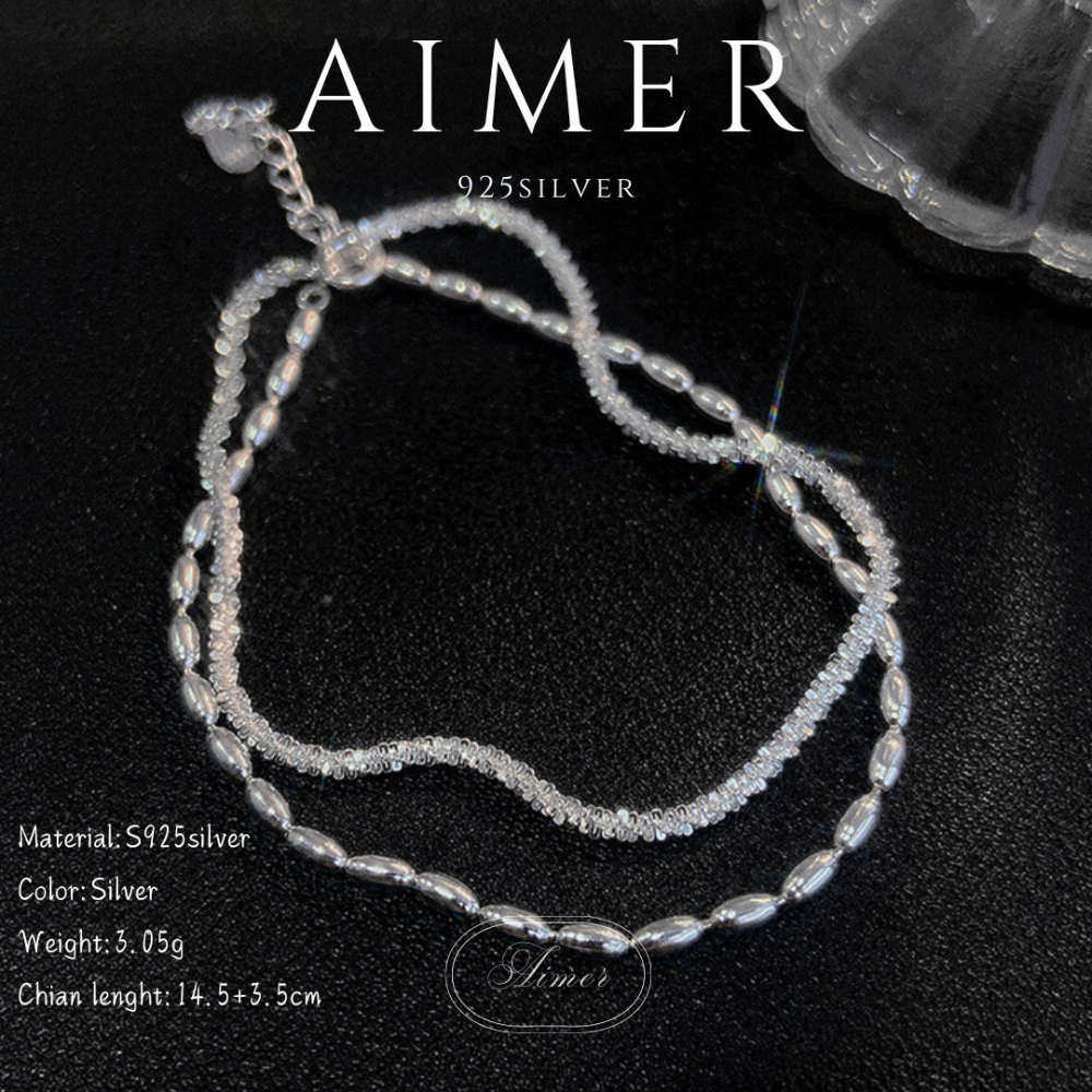 《Aimer ac》韓系S925純銀手鍊 米粒波光粼粼雙層手鍊 滿天星 ｜銀色｜24年新款輕奢飾品【台灣現貨+預購】-細節圖6