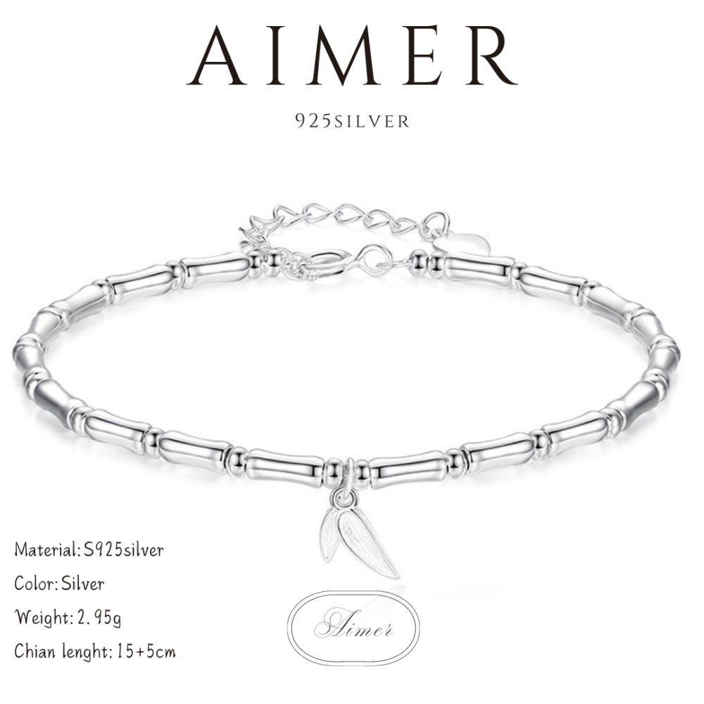 《Aimer ac》韓系S925純銀手鍊 開運竹 轉運竹 竹節手鍊女新中式 ｜銀色｜24年新款飾品【台灣現貨+預購】-細節圖5