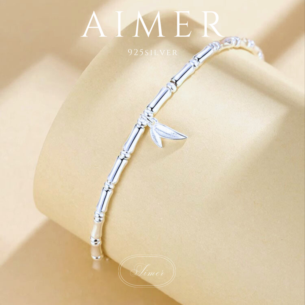 《Aimer ac》韓系S925純銀手鍊 開運竹 轉運竹 竹節手鍊女新中式 ｜銀色｜24年新款飾品【台灣現貨+預購】-細節圖6