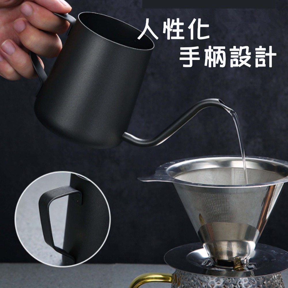 台灣出貨免運 咖啡手沖壺 手沖咖啡壺304不銹鋼350ml咖啡壺 4MM細口出水口 手沖咖啡90度壺嘴350ml小Y嚴選-細節圖5