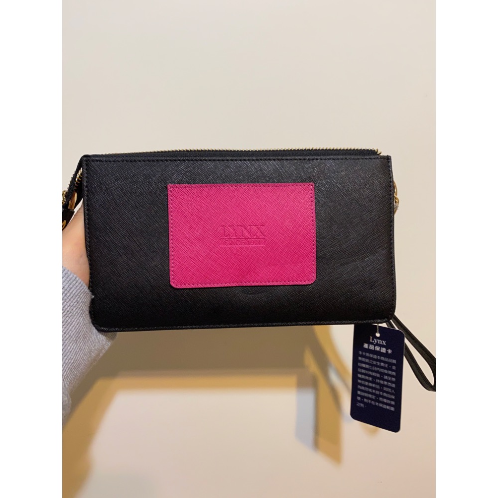 LYNA 真皮系列多夾層長夾手拿包-黑桃色-細節圖3