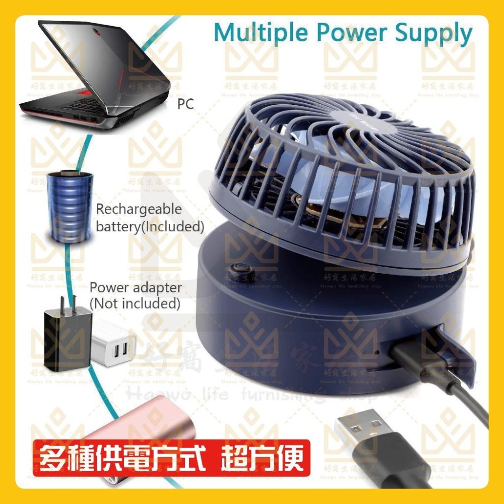 OPOLAR 電扇 風扇 立式USB充電風扇 充電風扇 露營風扇 釣魚風扇 嬰兒車電扇 靜音風扇 桌面風扇 宿舍風扇-細節圖5