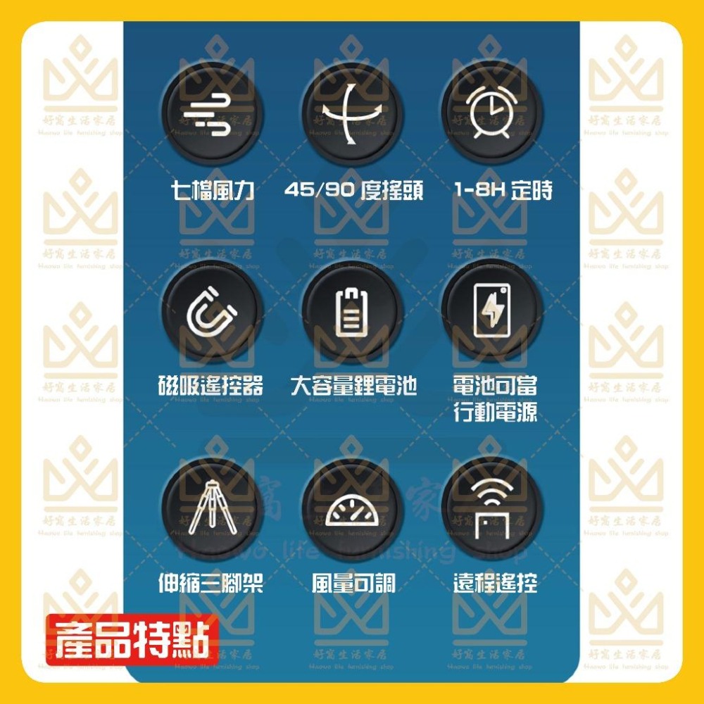 OPOLAR 電扇風扇 立式USB充電風扇 充電風扇 露營神器 釣魚神器 嬰兒車電扇 靜音風扇 桌面風扇 宿舍風扇-細節圖9