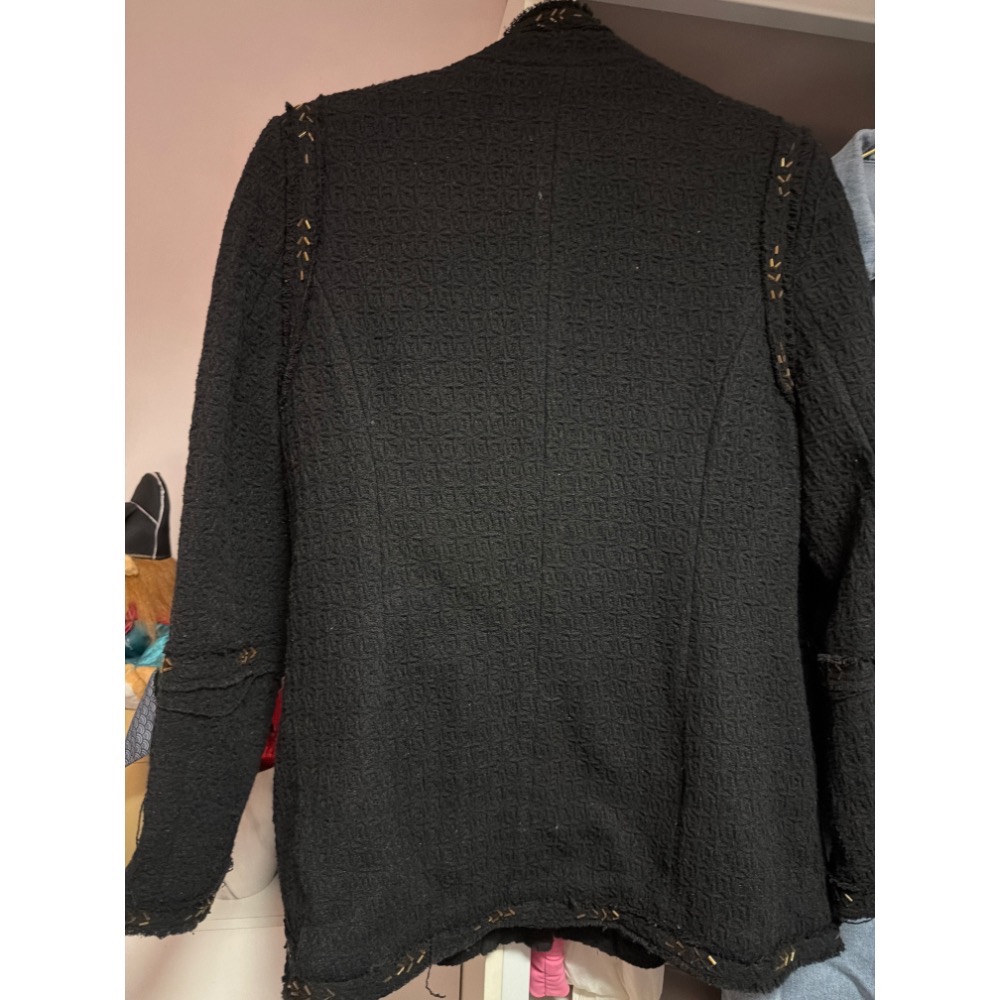 二手黑毛料西外套-細節圖2