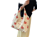 【台灣現貨】❤️桃子單肩包❤️購物袋 便當袋 手提袋  帆布包 單肩包 提袋 側背帆布袋 環保袋 帆布袋 桃子-規格圖8