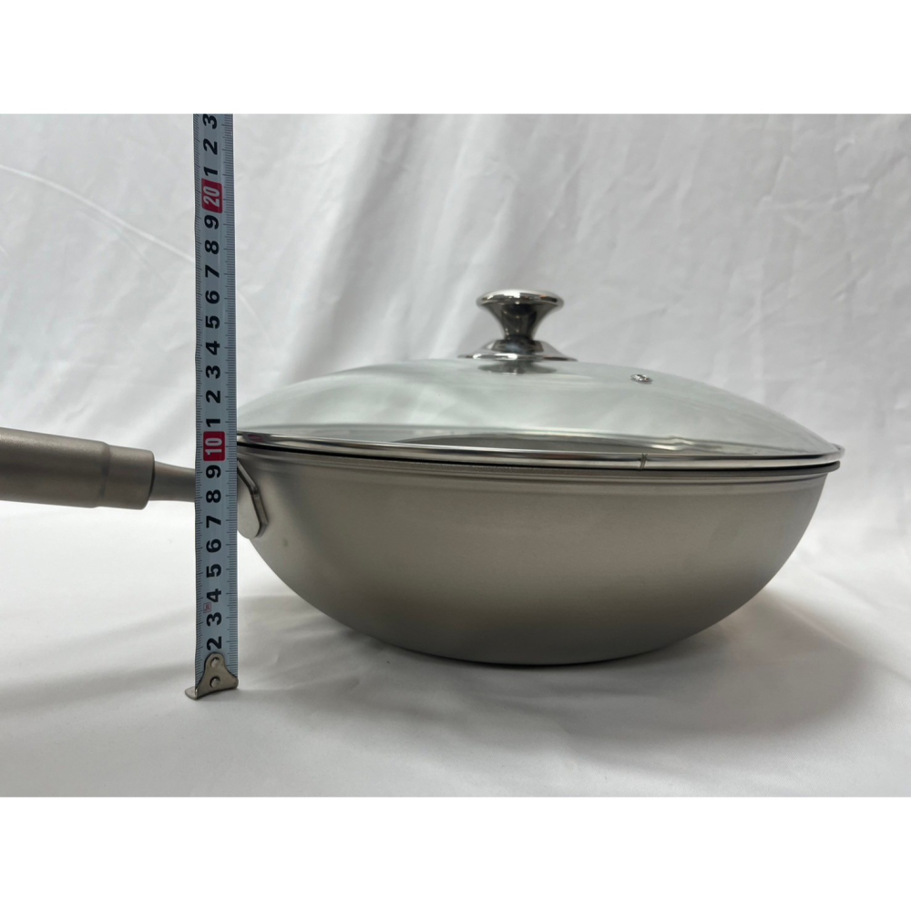 【TOE拇指小舖】CONTINUE 康鈦牛純鈦一體式平底炒鍋32公分-細節圖3