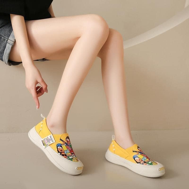 港風卡通塗鴉懶人厚底休閒鞋-細節圖6