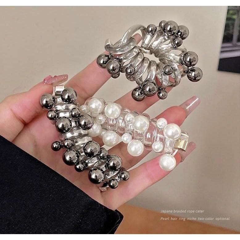 2024新款珍珠編髮電話線髮繩(一組2個)-細節圖8