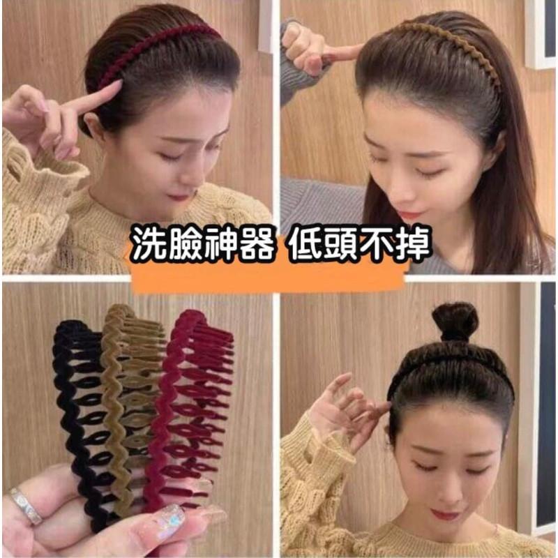 韓國植絨防滑無痛髮箍（一組8個）-細節圖4