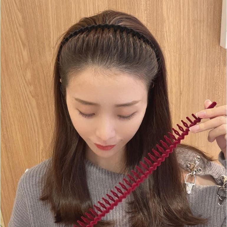 韓國植絨防滑無痛髮箍（一組8個）-細節圖6