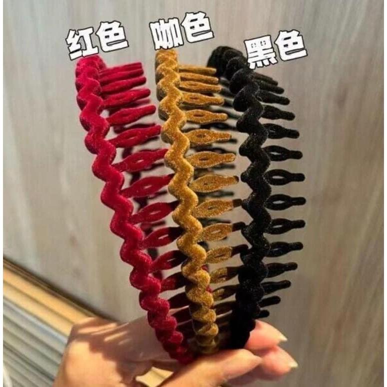 韓國植絨防滑無痛髮箍（一組8個）-細節圖9