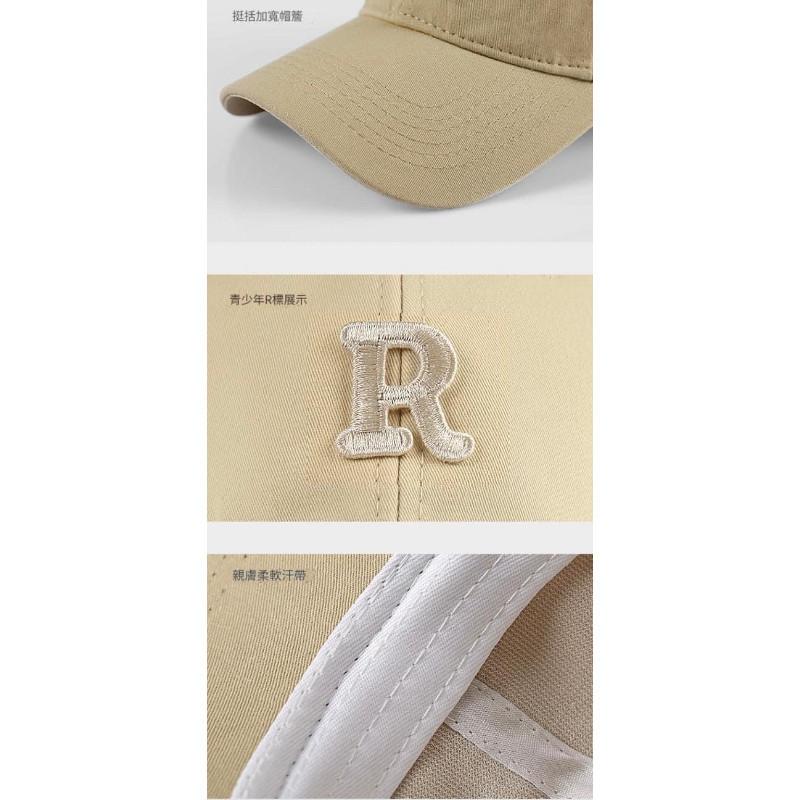 韓版字母R顯臉瘦棒球帽鴨舌帽-細節圖8