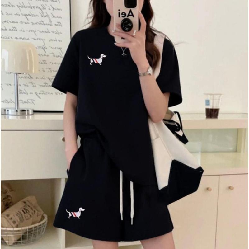 韓國東大門臘腸狗刺繡寬鬆休閒套裝-細節圖4