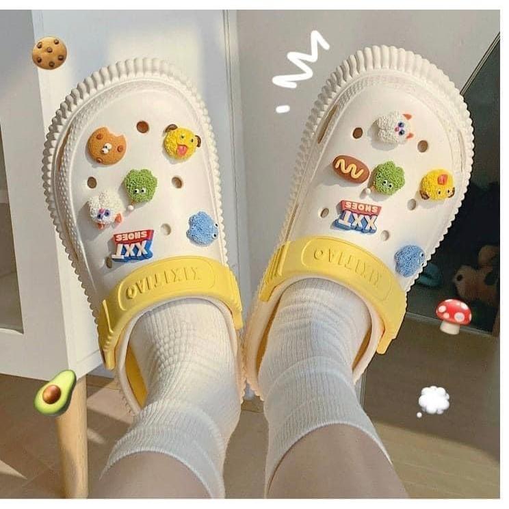 韓版小怪獸EVA防滑增高厚底洞鞋-細節圖4