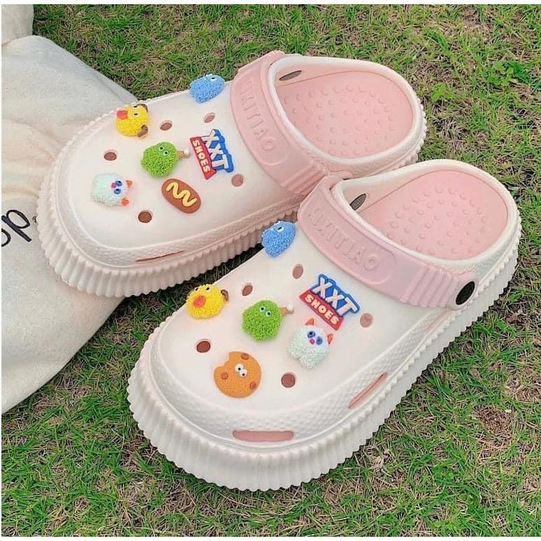 韓版小怪獸EVA防滑增高厚底洞鞋-細節圖9