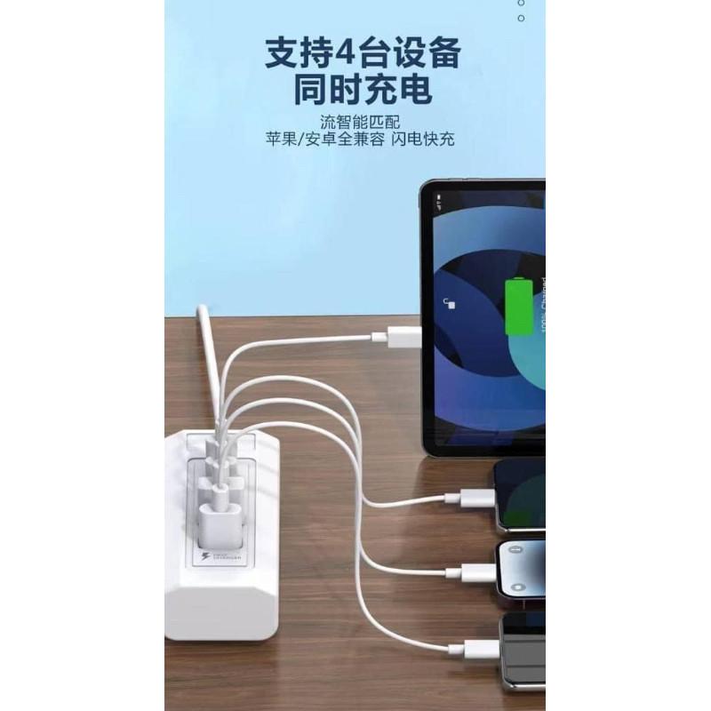 25W雙TypeC+雙USB延長擴充充電線-細節圖2