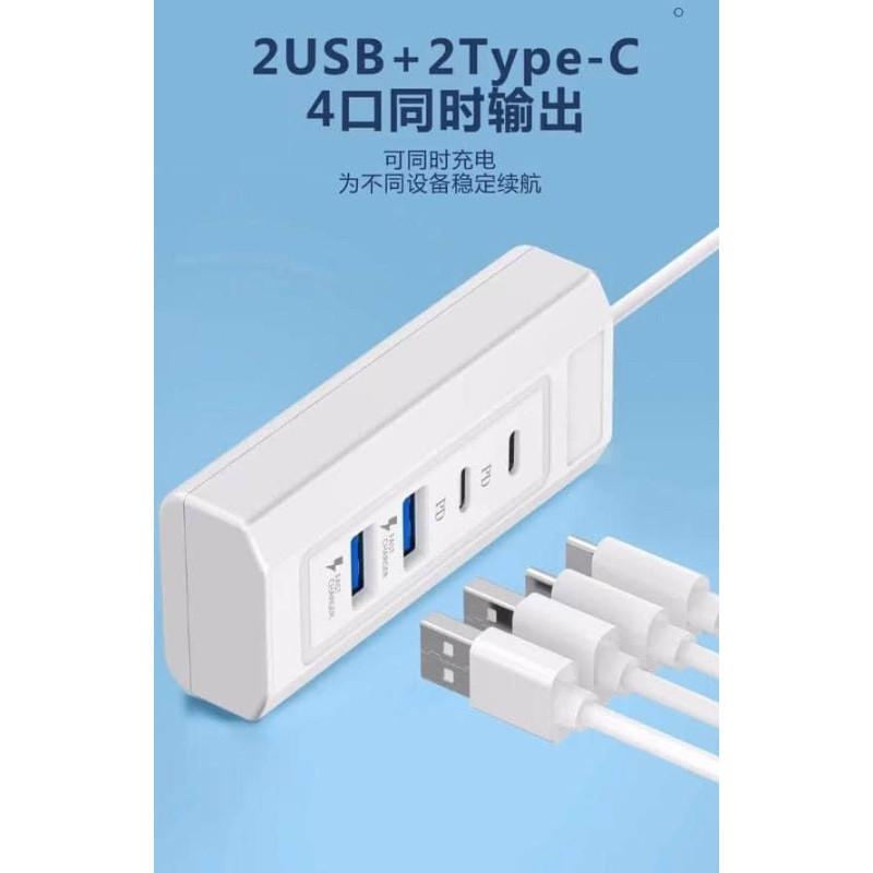 25W雙TypeC+雙USB延長擴充充電線-細節圖3