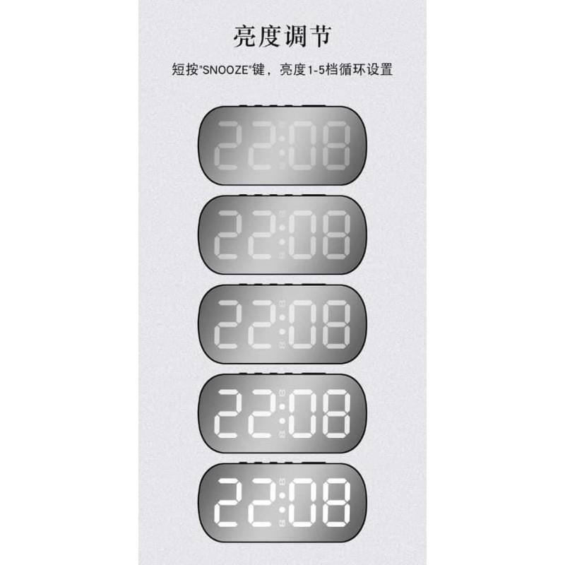 鏡面LED顯示溫度日期電子鬧鐘-細節圖2