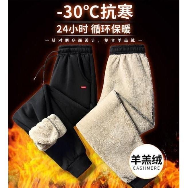 羊羔毛超級加厚抗寒保暖運動褲-細節圖2