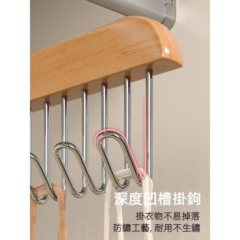 高質量木質不銹鋼多掛鉤衣架-細節圖6