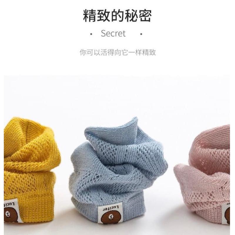 韓國兒童小熊超薄透氣網眼襪子5入組-細節圖8