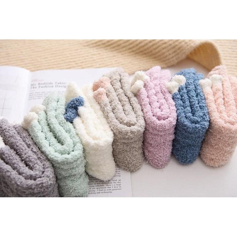 冬季麻花毛巾絨睡眠中筒襪(一組10雙)-細節圖3