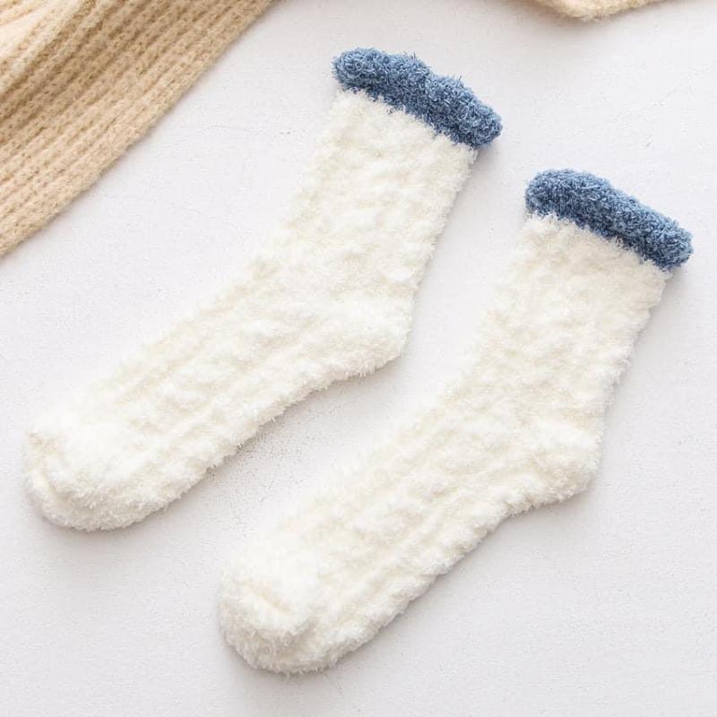 冬季麻花毛巾絨睡眠中筒襪(一組10雙)-細節圖7