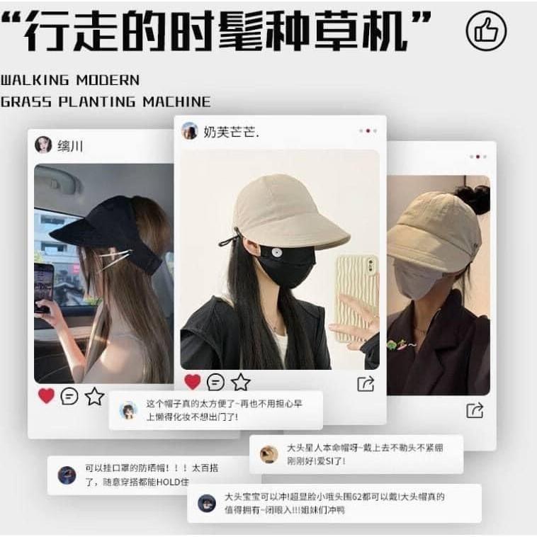 趙露思同款可扎馬尾防曬帽-細節圖4