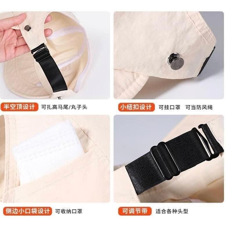 趙露思同款可扎馬尾防曬帽-細節圖7