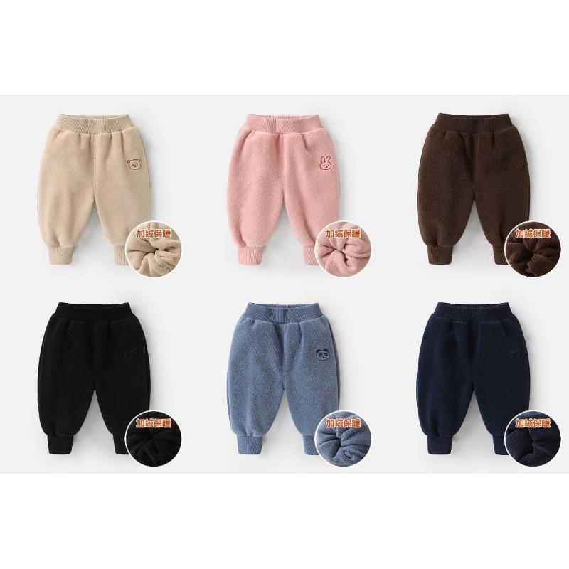 兒童熊熊圖案加厚奧粒绒保暖褲-細節圖9