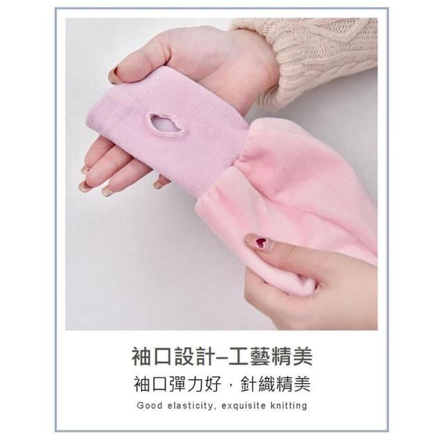 加長款防污水晶絨露指袖套-細節圖7