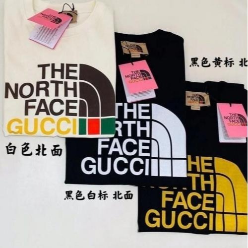 北臉聯名古馳100%純棉大落肩T恤-細節圖6