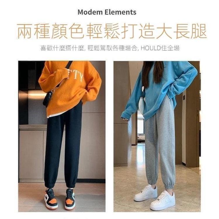 純色加厚加絨束腳休閒棉褲-細節圖3