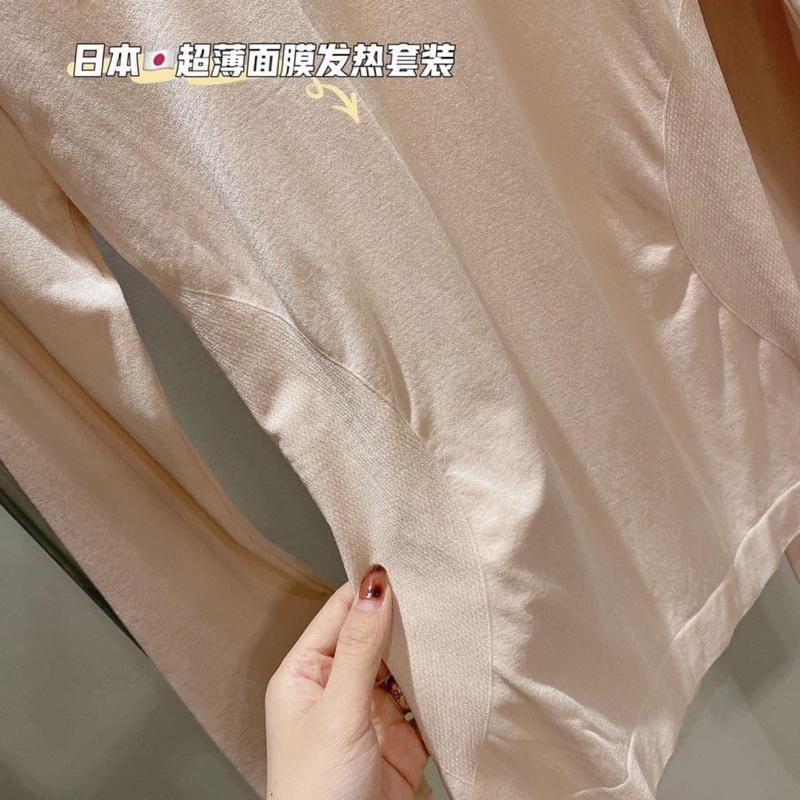 出口日本超薄塑身保暖發熱衣褲兩件套-細節圖4