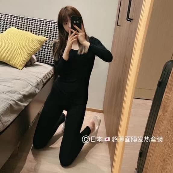 出口日本超薄塑身保暖發熱衣褲兩件套-細節圖7
