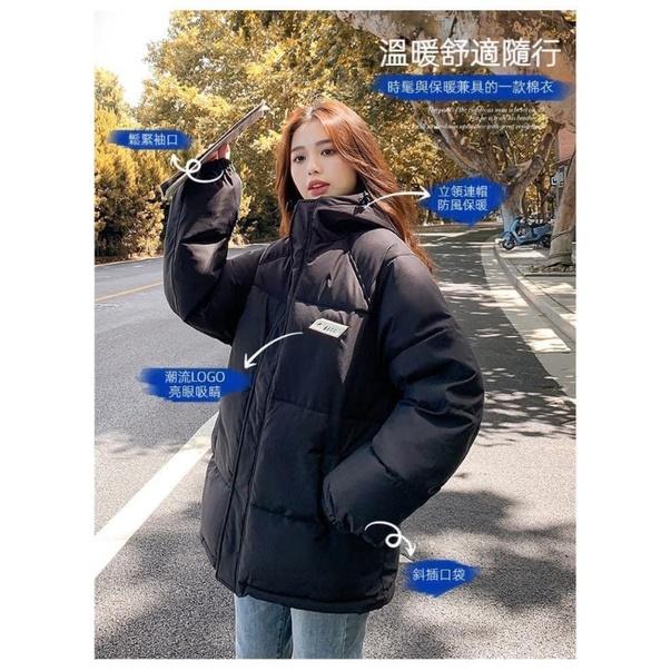 女款立體修身顯瘦羽絨棉連帽外套-細節圖3