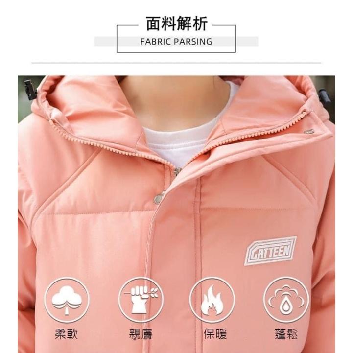 女款立體修身顯瘦羽絨棉連帽外套-細節圖7