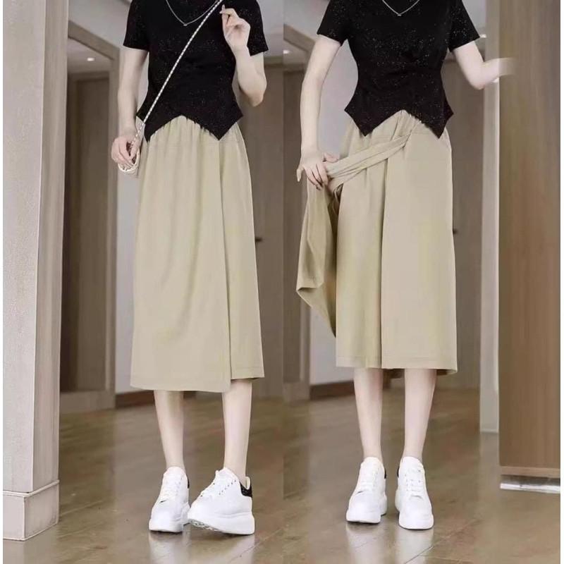 夏季薄款休閒7分寬鬆褲裙-細節圖5