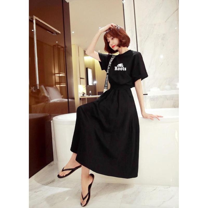 圓領束腰過膝長裙長版衣-細節圖5