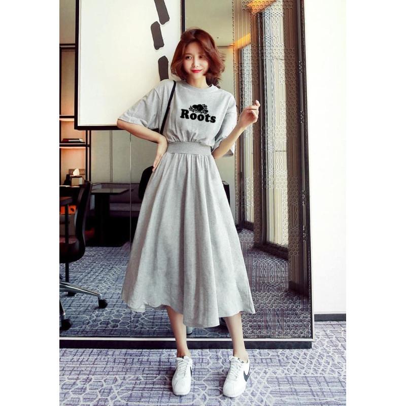 圓領束腰過膝長裙長版衣-細節圖6