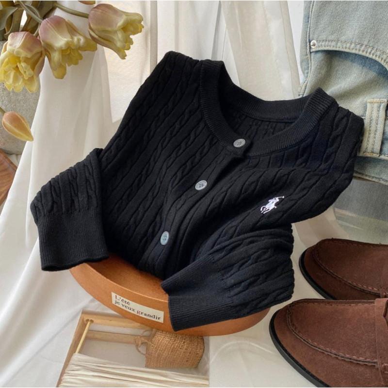 經典Polo麻花圓領排釦針織外套-細節圖6