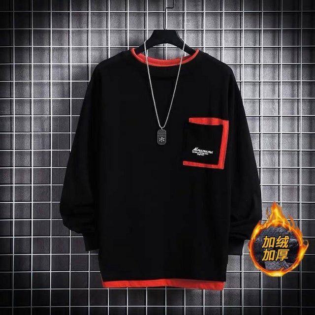 KITTY雜貨舖～男款加絨加厚拼接衫-細節圖4