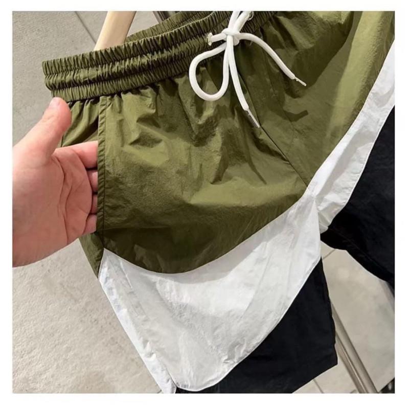 運動品牌大勾勾拼色休閒運動短褲-細節圖3