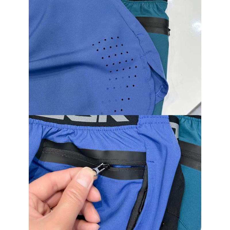 後口袋網眼鬆緊開衩運動短褲-細節圖4