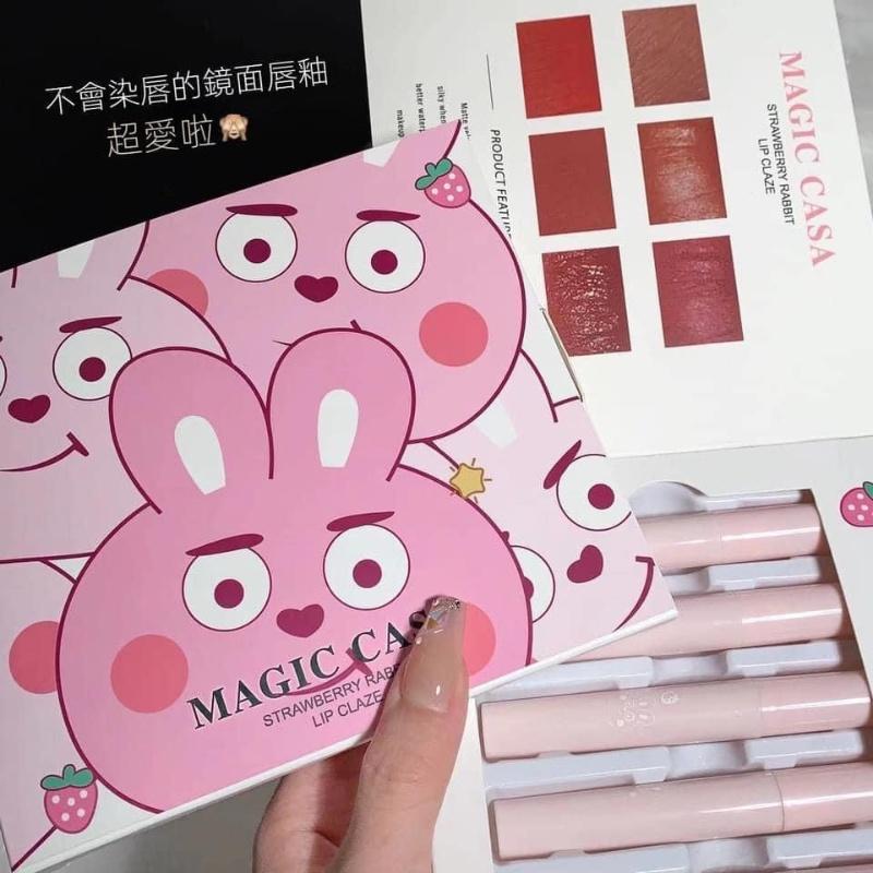 草莓兔鏡面水光唇釉6支盒裝-細節圖6