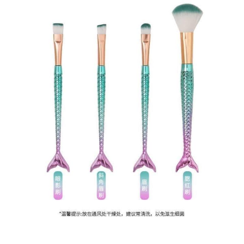 夢幻漸變美人魚尾化妝刷4件套-細節圖4