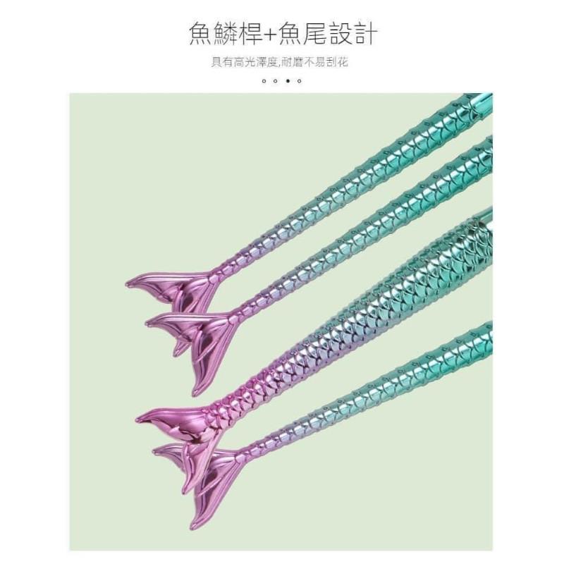 夢幻漸變美人魚尾化妝刷4件套-細節圖5
