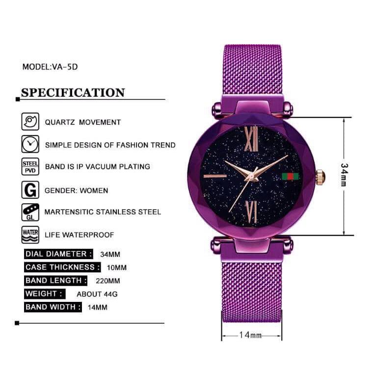 爆紅韓國吸磁閃亮星空石英錶-細節圖3